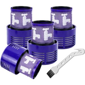 ATXKXE V10 Filter Replacement - Fit for Dyson V10 Cyclone Series, 4 Pack Filters and 1 Clean Brush