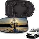 Left Driver Side Mirror Glass w/Heated Compatible for Honda CRV 2007 2008 2009 2010 2011 Heated Chrome Rear View Mirror Glass with Backing Plate and Cushion, Truck Mirrors 76253SWA315