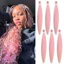 Light Pink Braiding Hair Pre stretched Hypoallenic Box Braiding Hair Extensions Feed in Braids Synthetic Crochet Braids