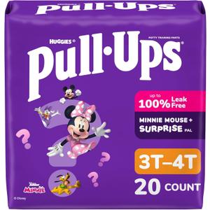 Pull-Ups Girls' Potty Training Pants, Size 3T-4T Training Underwear (32-40 lbs), 40 Count