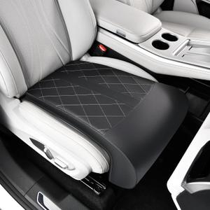 Coverado Car Seat Extender Leg Support, Leather Leg Extender Cushuin for Car Seats, Waterproof Car Seat Cushions Universal Fit for Most Vehicles (Black)
