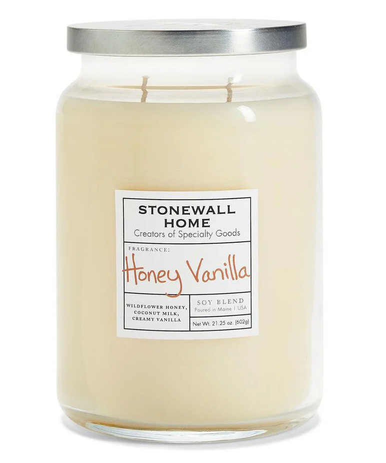 Stonewall Kitchen - Stonewall Home - Honey Vanilla Candle Large Apothecary 21.25 oz - 652601 DISVEN
