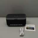 Alarm Clock Speaker Wireless Charger, Digital Alarm Clocks Bedrooms Bluetooth, Alarm Clock Dimmable Light Bedrooms Dual Alarm Snooze Dimmer 12 24H RGB Night Light Bluetooth USB AUX, Black