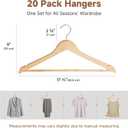 StorageWorks Wooden Hangers 20 Pack, Wood Coat Hangers for Closet, Heavy Duty Clothes Hangers for Suits, Shirts, Pants, Jackets, Natural Wood Color