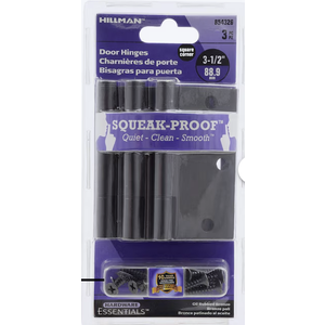 Hillman Squeak-Proof 3-1/2-in H Square Oil Rubbed Bronze Mortise Interior Door Hinge 3 -Pack