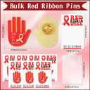 Red Ribbon Week Gifts Bulk Say No to Drugs Metal Lapel Pins with Cards for Anti Drugs Campaigns Fundraising Events