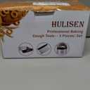 HULISEN Stainless Steel Biscuit Cutter Set, Pastry Scraper and Dough Blender, Sturdy & Long-Lasting with Ergonomic Rubber Grip, Professional Baking Dough Tools, Gift Package (3 Pcs/Set)