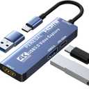 USB 3.0 Video Capture Card with PD 100W and USB3.0 Port, Streaming Game Recording 4K, 60FPS, HDMI to USB-A/USB-C Capture Card for Quest 3, Switch, PS5/4, Camera, Xbox, Tablet PC