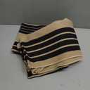 OJIA Outdoor Rug 3'x5', Black and Tan Area Rug Machine Washable Rugs Cotton Hand Woven Entry Rug Indoor Outdoor Striped Carpet for Front Porch/Deck/Backyard/Camping/Outdoor Decor