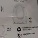 MUU Toilet seat, Slow Close, White heavy duty Toilet Seat with Non-slip Seat Bumpers Easy to Install & Clean PP Material Replacement Toilet Seat Fits All Toilet Brands Elongated Toilets(MU220-PP)