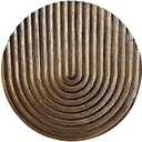 Musanpou Hand-carved Round Art Decor for Home and Living Room Wall Simple Wooden Farmhouse Wall Decor (brown)