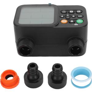 Sprinkler Timer 2 Outlet Programmable Water Timer Automatic Irrigation Controller System with Rain Delay LCD Display for Lawn Yard Patios