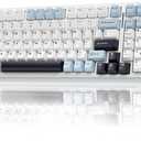 AULA F99 Wireless Mechanical Keyboard, Hot Swappable Custom Keyboard, Pre-lubed Linear Switches, Gasket Structure, RGB Backlit Gaming Keyboard (Blue&White)