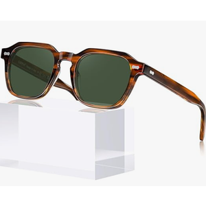 CARFIA Polarized Sunglasses for Men UV400 Protection, Retro Sun Glasses with Acetate Square Frame for Driving Fishing CA5405 