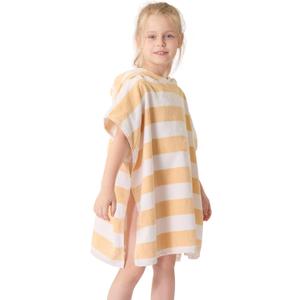 Toddler Bath Towel Poncho Thick Cotton Striped Beach Towels for Kids Gifts (2-6, Yellow)