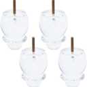 Geesatis Premium 4-inch Clear Acrylic Furniture Legs (Set of 4) - Gourd Shape Design for Sofa, Coffee Table, Desk, Cabinet, Bed, Ightstand, Dresser & DIY Upgrades - Includes Mounting Plates & Screws