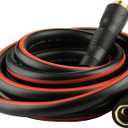 SheeChung Garden Hose 15ft x 5/8",Leader Hose with Swivel Handle,Lightweight Water Hose with Male to Female Fittings,Heavy Duty Flexible Rubber Hose,15 Foot Hose with 3/4"GHT Brass Fittings (black+red)
