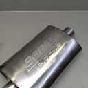 BORLA 40364 ProXS Universal Perfrormance Muffler 2.5" Center Inlet 2.5" Center Outlet 4" x 9.5" Oval x 14" Long Body 19" Overall Length Un-Nothed Necks Reversible Design T-304 Stainless Steel