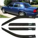 4pcs Outside Mount Style Window Rain Guards Durable Side Wind Deflectors Dark Smoke Nice Looking Vent Window Visors Fit for 2002-2008 Ford Crown Victoria (Long Rears Doors) 94054