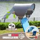 Universal Wind-Resistant Chair Umbrella Canopy, Foldable Portable UPF 50+ Sun Shade Attachment with Adjustable Clamp, Fits Most Beach, Camping, Lawn, Sports, Tanning, Zero Gravity Chairs & Wheelchairs