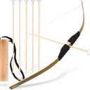 Kids Bow and Arrow Set, 24 Inch Archery Set Handmade Wooden Toy Bow and Arrow Gifts for Kids Boys Girls - Perfect for Birthdays Christmas Halloween, Cosplay Game Costume Prop Play, Medium