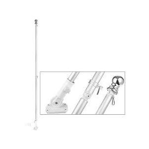 Juvale House Flag Pole Kit, Outdoor Wall Mounted Metal Flag Holder and Pole Set (6 Feet)