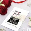3 x Funny Valentine's Day Card: 'You're Just My Type'Favorite Love Story, Anniversary greeting cards, typrewriter, Love blank card, Birthday card for boyfriend, husband, wife (DTK-247)
