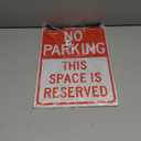 Faittoo No Parking This Space Is Reserved Sign, 2-Pack 14 x 10 Inch Reflective Aluminum Sign, UV Protected and Weatherproof, Durable Ink, Easy to Install and Read, Indoor/Outdoors Use (Red and White- 2 Pack)