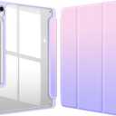 Fintie Hybrid Slim Case for Samsung Galaxy Tab S10 Lite/ S10 FE/ S9 FE 10.9 Inch/Tab S9 11 Inch with S Pen Holder, Shockproof Cover with Clear Transparent Back Shell, Auto Wake/Sleep, Fantasy Ombre