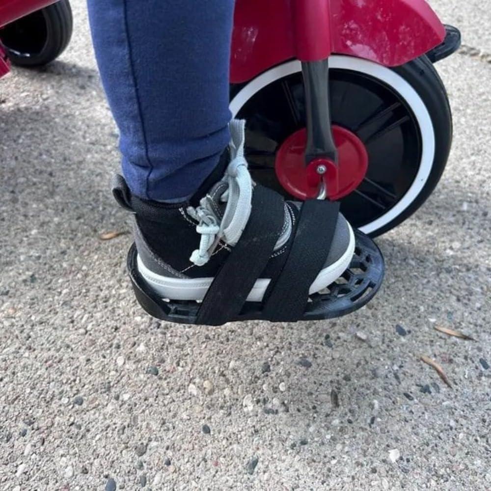 Adjustable Adaptive Tricycle Pedal Attachments for Toddlers - Secure Foot Support Straps - Easy Installation - 1 Pair Equipped with Straps and Ties (black)