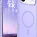 SPIDERCASE for iPhone Air Case, Magnetic Translucent Matte Case with 2PCS Tempered Glass Screen Protector Slim Phone Case for iPhone Air 6.5'', Light Purple