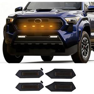4PCS amber LED front grille light, compatible with 2024-2025 Toyota Tacoma TRD off-road sports OEM grille light(yellow
