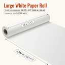 ReePlan 36" x 1200" (100') White Wrapping Paper, Kraft Craft Paper Roll, 80 GSM Bulletin Board Paper for Drawing, Painting, Gift Wrapping, Kids Art, Banner Paper, Packing Paper, and Table Covering