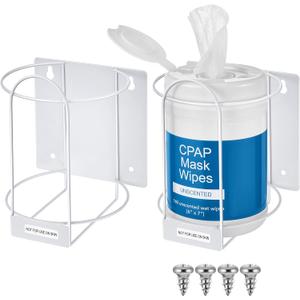 Maxcheck 2 Pack Wipes Holders Wall Brackets, Cleaning Wipes and Diapers Container Organizer Dispenser for Hospital, Kitchen, Bathroom, Offices, Home and Public Restrooms(White)