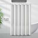 PANGSINNE White Shower Curtain for Bathroom 90 Inches Long, Waffle Textured Heavy Duty Extra Long Waterproof 256GSM Weighted Beige Shower Curtains with 12 Metal Hooks, 72Wx90H