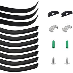 Bendable LED Track 10-Pack, 3.3FT/1M Black Bendable Aluminum LED Channel with Diffuser Cover, Surface Mount Curved Arc Profile Housing for Wall & Ceiling, Fits up to 12.5mm Wide LED Strip Lights
