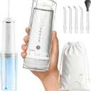 Portable Water Flosser for Teeth Cleaning  Travel Size, Compact & Cordless Water Flosser with UV Sterilizer, 5 Nozzles, 4 Pressure Modes, USB-C Rechargeable Dental Tool for Home or On-The-Go Use