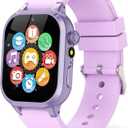 Kids Game Smart Watch 1.54" HD Touch Screen, 30+ Educational Games, Camera, Pedometer, Alarm, MP3 Player, Torch, Auidobook, Learn Card,Time Tools, Parental Control, Wrist Watch for Boys Girls (Purple)