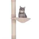 PawHut 102" Adjustable Height Floor to Ceiling Cat Tree, 5 Level Cat Tower with Scratching Posts, Hammock, Beige