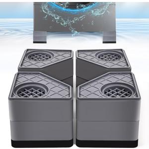4Pcs Anti Vibration Pads for Washing Machine, Stops Washer Dryer Moving, Prevents Noise, Vibration Transfer, Antivibration Stabilizer Support Feet (Increase3.14in)