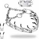 No Pull Dog Collar - 3mm (18"-24" Inches) Heavy Duty Stainless Steel Dog Training Collar, Adjustable Fit with Quick Release Buckle for Small, Medium & Large Dogs, 2 Extra Links