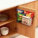 2 Set Adhesive Hanging Wall Basket Inside Cabinet Door Organizer,Wall StorageBasket-No Drilling Adhesive wall Basket for Cupboard Door, Space-Saving Small Hanging Baskets for Wall Mount Storage,Black