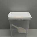 Tight-Lock Rice Container 10-15 Lbs - Airtight Flour Container with Scoop - Food-Grade Plastic Food Storage Container for Cereal, Sugar - Dry Food Dispenser for Kitchen, Pantry Organizers and Storage (Shiny White)