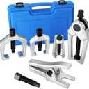 5PCS Ball Joint Separator Front End Service Tool Kit 5-in-1 Pitman Arm Puller Tie Rod End Removal Tool Set for Front End Service Splitter Removal Kit (Blue)