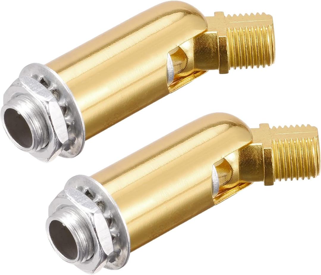 MECCANIXITY Sloped Ceiling Adapter 180 Degree Swivel M10 Thread, for Chandelier Ceiling Pendant Light, Gold Tone Pack of 2