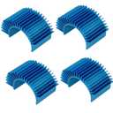 4 Pack Vgoohobby Aluminum Electric Engine Motor Heatsink Cooling Heat Sink Fins for 550 540 3650 Size Brushed Brushless Motors RC Car Truck,Blue