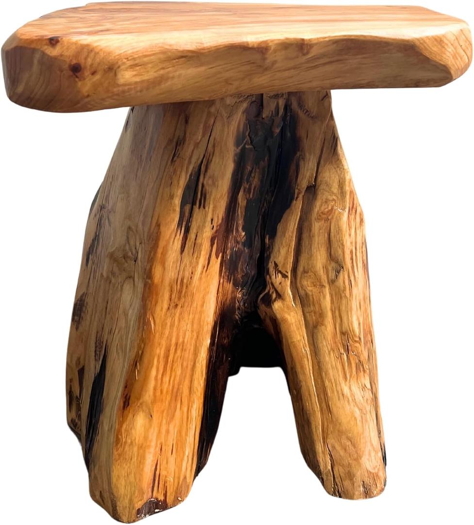 THY COLLECTIBLES Rustic Cedar Wood Plant Stand for Potted Containers, Fishbowls, Vases for Your Garden or Home Dcor - L12 x W12 x H13.5