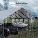 Garveelife 20 ft x20 ft x13 ft Metal Carport for 2 Cars, Heavy Duty Steel Frame for All Weather, Permanent Shelter for Boats, Full-Sized Pickup Trucks, and Tractors, N.W. 800 LBS, 20x20 FT Regular Roof