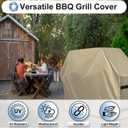 OutdoorLines Waterproof Heavy Duty BBQ Grill Cover - Universal Barbecue Grill Covers UV Resistant Barbeque Gas Grill Cover for Outdoor Outside Grill, 72L x 26W x 51H Inch, Camel