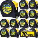 Tape Measure 25 ft, 10 Pack Bulk Easy Read Measuring Tape Retractable, Measurement Tape 25 FT by 1 in